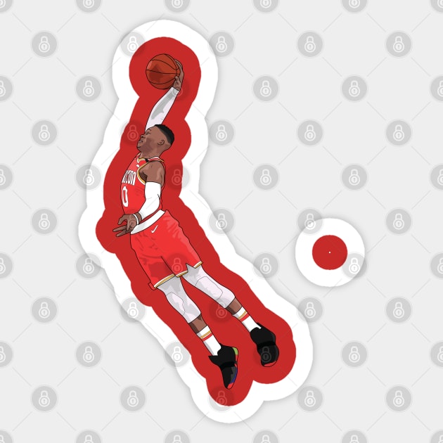 Russell Westbrook Dunk Houston Rockets Sticker by xavierjfong